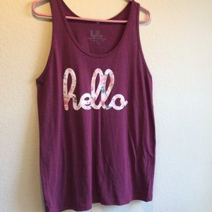 Soft “Hello” Floral Graphic Tank